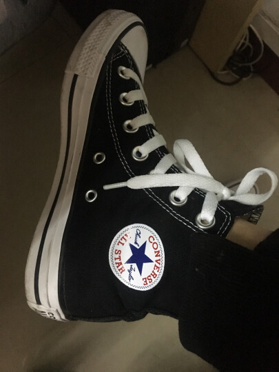 匡威（Converse）官方 All Star男女经典高帮帆布鞋白色101009 101009/白色 38 晒单图