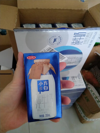 三元 小方白纯牛奶 250ml*24礼盒装(新老包装交替发货) 晒单图