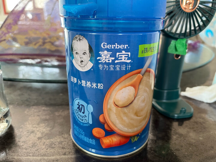 嘉宝（GERBER）【吞】胡萝卜高铁米粉辅食米糊含DHA活性益生菌6月龄果蔬类250g 晒单图