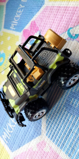 DZDIV方向盘遥控车 越野车儿童玩具大型遥控汽车模型耐摔配电池可充电388-12迷彩绿色 晒单图