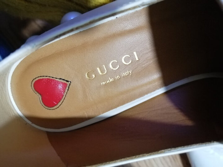 古驰 GUCCI 米白色牛皮双G镶珠女士中跟鞋 423559 DKHC0 9061 39 晒单图