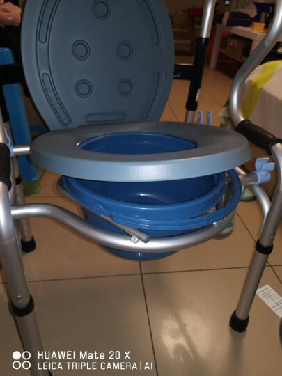 雅德 老人带座助行器加厚铝合金残疾人坐便椅可洗澡康复器材可折叠马桶椅骨折助行器 YC8303D带轮/带坐便/带洗澡坐板助行器 晒单图