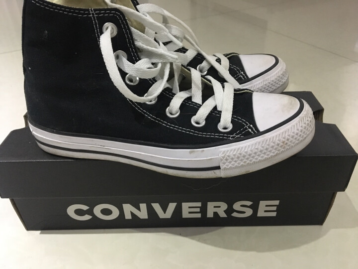 匡威（Converse）官方 All Star男女经典高帮帆布鞋白色101009 101009/白色 38 晒单图