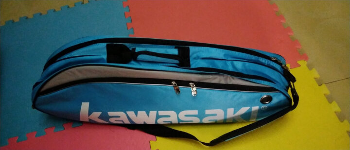 川崎KAWASAKI羽毛球拍包独立鞋袋单肩背包3支装TCC-047蓝色 晒单图