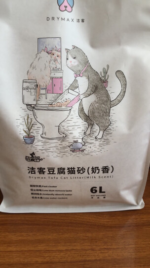 洁客（Drymax）豆腐砂植物环保结团高效除臭低尘猫砂绿茶味2.72kg 晒单图