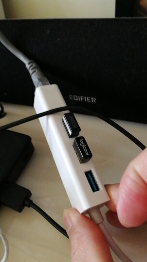 毕亚兹 USB网卡 百兆网卡转换器 USB2.0转网线 苹果笔记Mac Book外置网口 HUB一拖三口分线器 ZH5-PC 晒单图