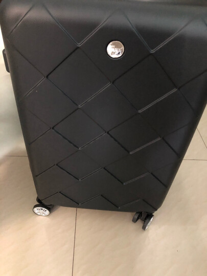 博兿（BOYI）拉杆箱24英寸男女双轴承万向轮旅行箱钻石纹系列行李箱 BY12002黑色 晒单图