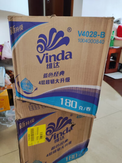 维达（Vinda）卷纸 蓝色经典4层180克*27卷 卫生卷筒纸 纸巾 (整箱销售) 晒单图