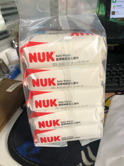 NUK儿童婴儿湿巾超厚特柔宝宝湿巾便携出行新生儿绵柔抽纸巾湿纸巾10抽*5包装(加大加厚款) 晒单图