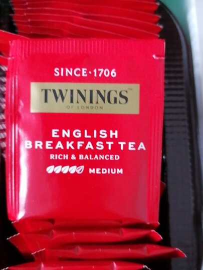 川宁（TWININGS）金豪英式早餐红茶 进口茶叶 下午茶 三角茶包袋泡茶 15袋*3g 晒单图