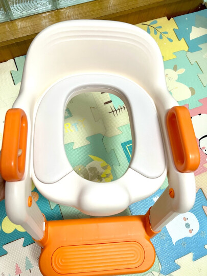 世纪宝贝（babyhood）儿童马桶坐便器 男女宝宝小便盆 便携婴儿座便器 PU软垫 107蓝色 晒单图