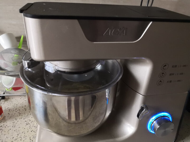 北美电器（ACA）厨师机家用和面机揉面机打蛋器全自动料理机打奶油机打蛋器多功能搅拌机AM-CG108（金色） 晒单图
