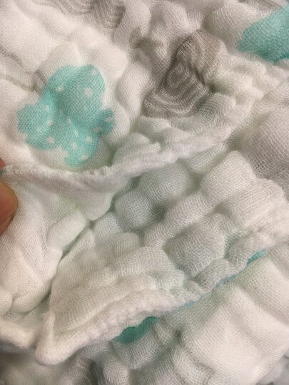 米乐鱼 新生儿纱布浴巾 婴儿洗澡毛巾儿童浴巾毛巾被 绿 晒单图