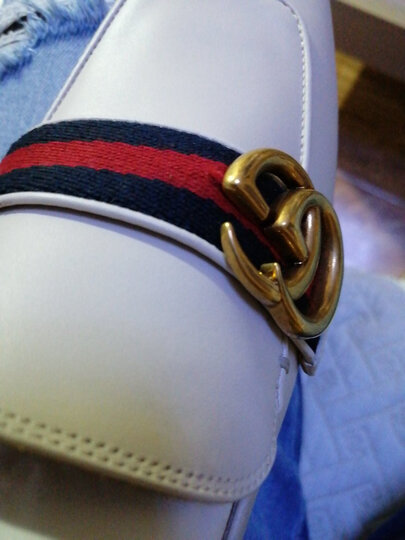 古驰 GUCCI 米白色牛皮双G镶珠女士中跟鞋 423559 DKHC0 9061 39 晒单图