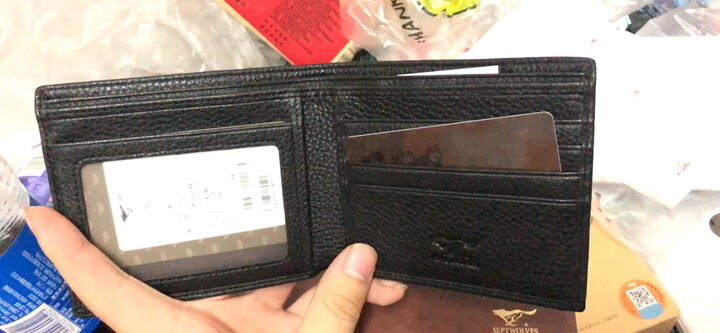 七匹狼男式短款钱包 时尚两折横款多功能驾驶证件夹卡包票夹 3A1310185-02 啡色 晒单图