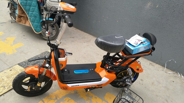 Pubec 电动车电瓶车 电摩踏板摩托车 学生车 性价比高 代步车 双人电动自行车 浅蓝色高配 配20A超威天能电池 晒单图