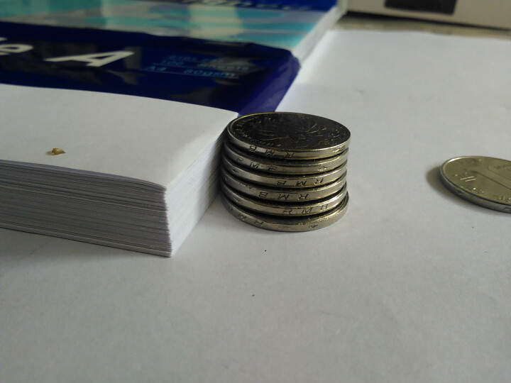 -100张纸厚度只有6个一元硬币的厚度,质.