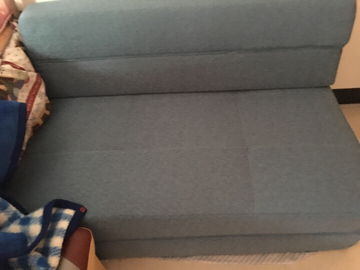 随派 懒人沙发床榻榻米日式多功能单双人折叠组合小户型飘窗加硬加厚 浅蓝色棉麻（新款） 1.5米大双人位 晒单图