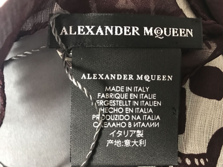 亚历山大.麦昆（ALEXANDER MCQUEEN）骷髅头丝巾围巾 棕色 110640 4Q010 6078 晒单图