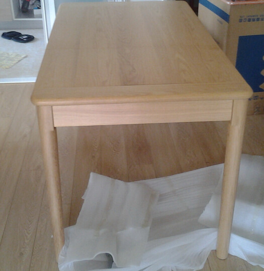 爱家佳 餐桌简约现代实木餐桌 伸缩橡木家具 抽