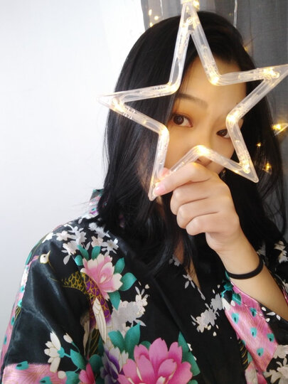 Ladarmoon 彩灯闪灯串灯 led星星灯五角星表白婚庆满天星过年装饰灯房间窗帘灯 【暖光】3米 低压插电遥控款 大小星-【浙江普通版】 晒单图