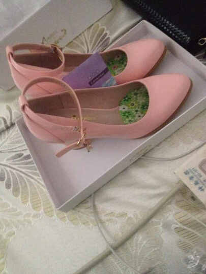 仓阿么女鞋2015春季新款韩版浅口粗高跟鞋简