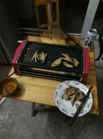 亨博（hengbo）电烧烤炉 家用电烤炉 无烟不沾烤盘烤网上煎下烤铁板烧 SC-548A 晒单图