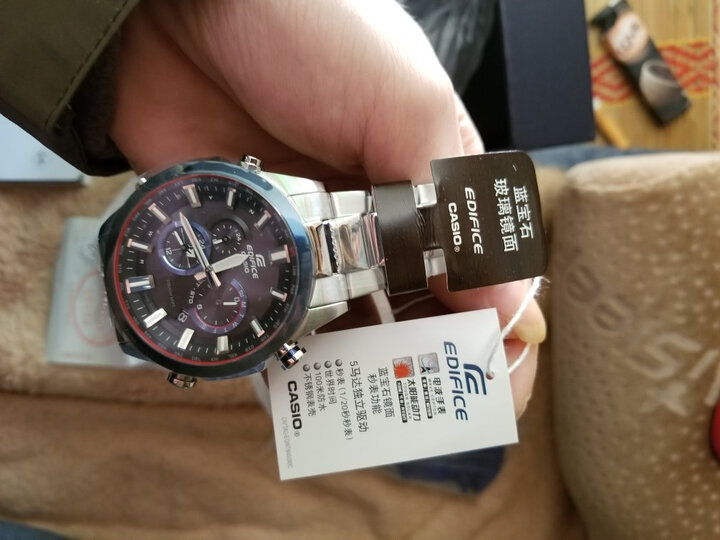 卡西欧(CASIO)手表 EDIFICE 人工合成蓝宝石玻璃商务男表 太阳能电波石英表 EQW-T640YDB-1A2 晒单图