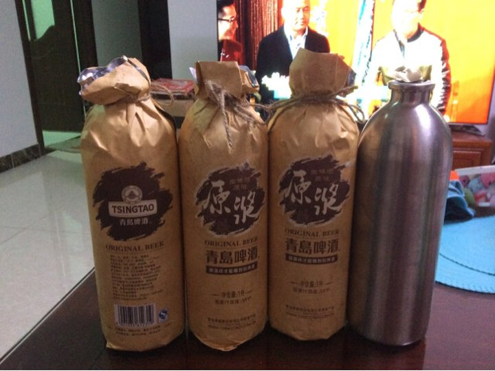 青岛(Tsingdao)啤酒 原浆1L罐装--青啤 原浆
