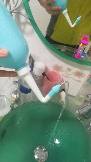 乐仪(leyi)洗鼻器 成人儿童鼻炎鼻腔护理器套装(洗鼻壶+4.5g*60包洗鼻盐+量杯+搅拌棒+温度贴)SX-2L蓝瓶 晒单图