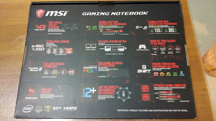 微星(MSI)GP62MVR 7RFX-844CN GTX1060 6G 15.6英寸游戏本(i7-7700HQ 8G 1T+128G SSD Killer 赛睿多彩)黑 晒单图