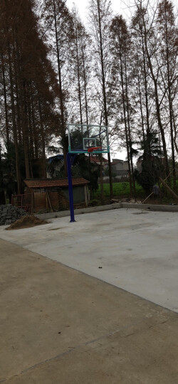 双云 篮球架 户外成人标准地埋篮球架 室外蓝球架 预埋式篮球架子 绿色方管 - 豪华版 晒单图