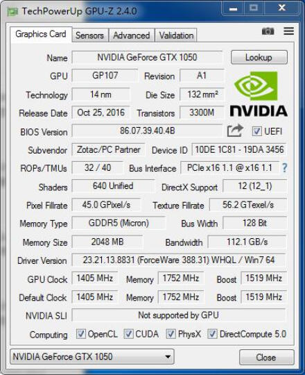 索泰（ZOTAC）GeForce GTX1050-2GD5 毁灭者 OC 1404-1518/7008MHz 2G/128bit GDDR5 PCI-E显卡 晒单图