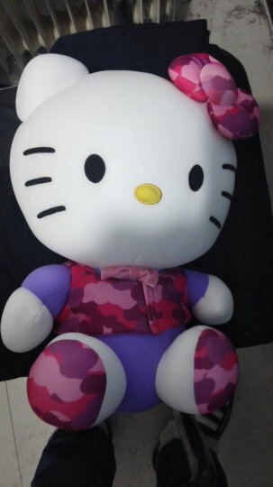 Hello kitty凯蒂猫 迷彩系列毛绒玩具 软体粒子公仔玩偶 抱枕靠垫布娃娃 13”33厘米 紫色 晒单图