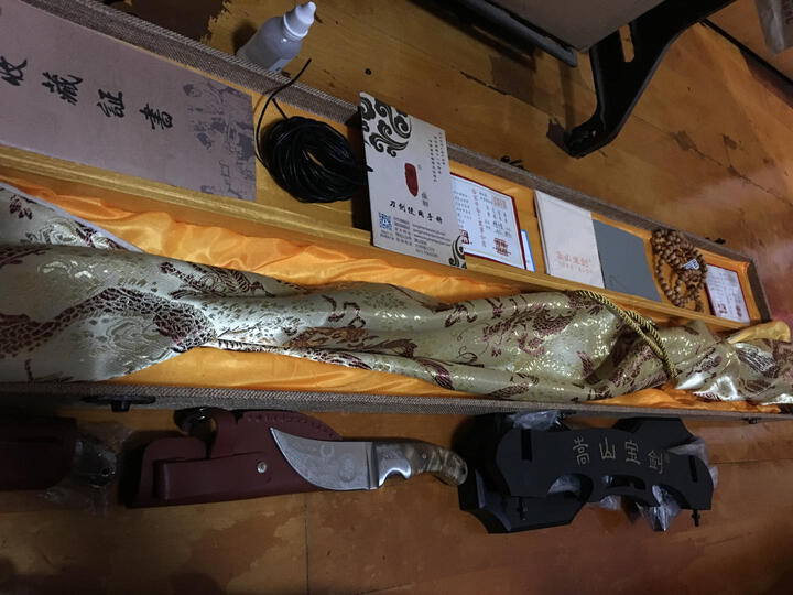 手工唐剑唐横刀直刀 素装紫檀唐剑 百锻花纹钢古剑长剑 嵩山宝剑刀剑未开刃 素装紫檀唐剑 长款(100厘米) 晒单图