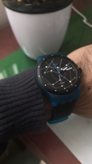 斯沃琪（Swatch）瑞士手表 装置51系列 蓝 撞色自动机械腕男表SUTS401 晒单图