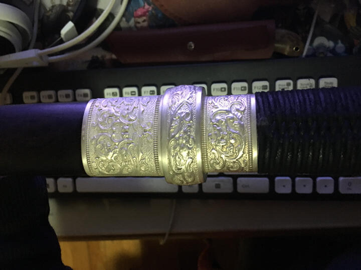 手工唐剑唐横刀直刀 素装紫檀唐剑 百锻花纹钢古剑长剑 嵩山宝剑刀剑未开刃 素装紫檀唐剑 长款(100厘米) 晒单图
