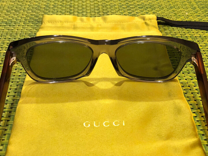 GUCCI 古驰 eyewear 亚洲版墨镜 休闲生活太阳镜男 GG0044SA-001 黑色镜框灰色镜片 53mm 晒单图