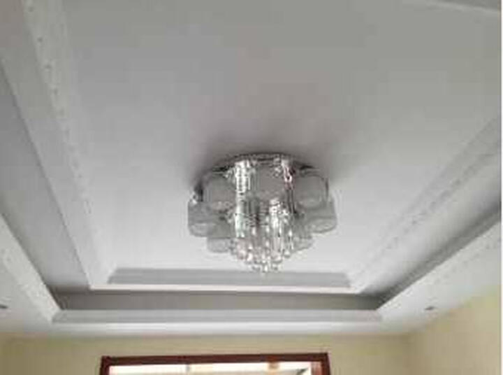 led吸顶灯客厅灯水晶灯具现代简约温馨房间灯可调光变色大厅灯卧室餐厅吊阳台灯饰套餐抖音网红推同款荐 10头炫彩遥控+送10个LED灯泡 白光 晒单图