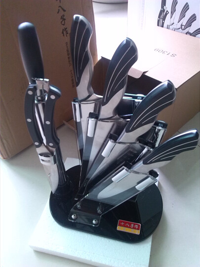 阳江十八子作刀具套装 厨房菜刀7件套刀 国际