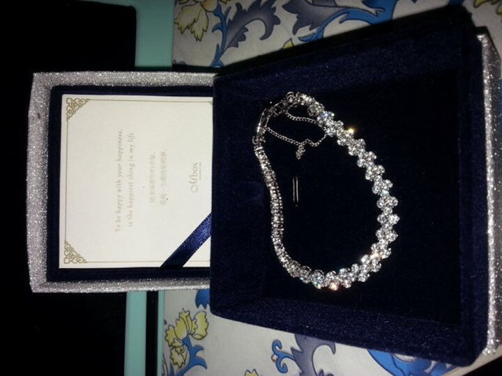 Mbox镶嵌施华洛世奇水晶锆石手链 女款 925纯