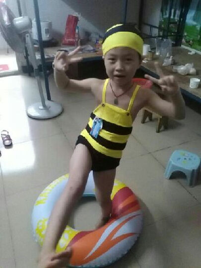 弈格泳衣超人儿童泳衣男童 连体泳衣防紫外线