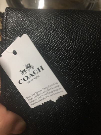 COACH 蔻驰 奢侈品 女士手拿包 卡其米色PVC短款零钱包 F54629 IMCA9 晒单图