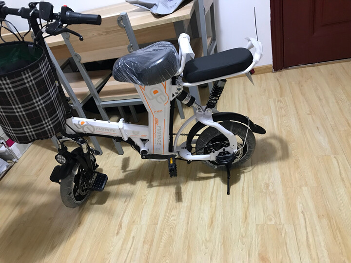 富士哥电动车自行车48V锂电折叠电动车男女滑板平衡车代驾代步电瓶成人助力山地单车学生车 三避震双座-红色 8A助力续航40-50公里 晒单图