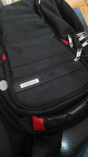 艾奔男士双肩包 书包男潮流学生韩版商务休闲背包女旅行电脑包 黑+红 18英寸可放15英寸电脑 晒单图