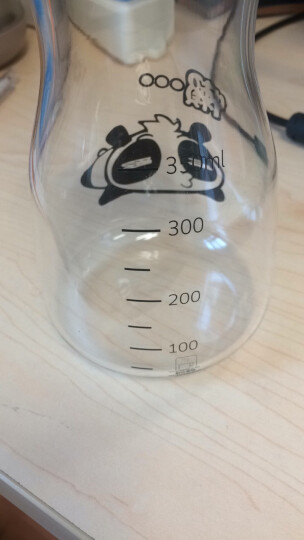明尚德微波加热牛奶杯可爱儿童水杯家用刻度玻璃杯带盖创意便携酸奶杯子YH301绿色 晒单图