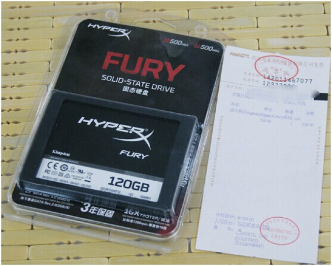 顿(Kingston)HyperX Fury系列 120GB SATA3固