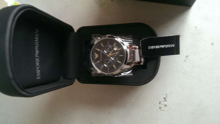 阿玛尼商务男表 潮流时尚精钢表带三眼六针计