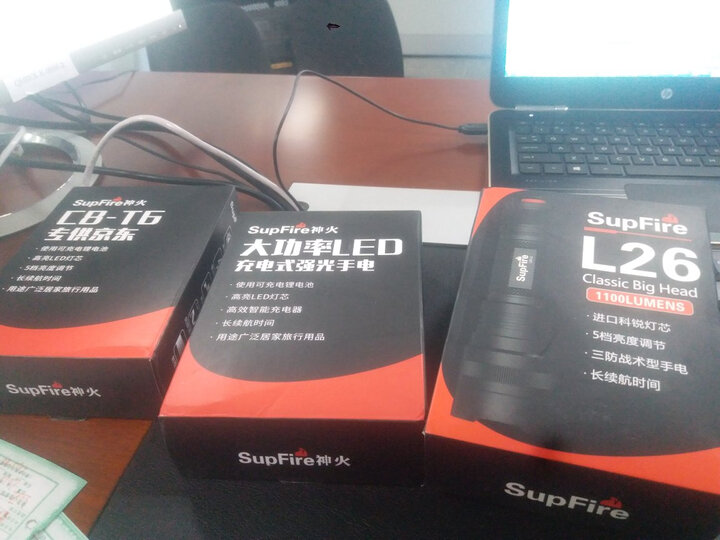 神火(supfire)C8T6 强光手电筒 远射LED充电式防身灯 配18650电池 晒单图