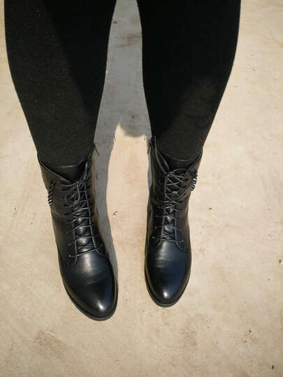 意尔康女鞋 2015秋冬新款女士靴子加绒平底系